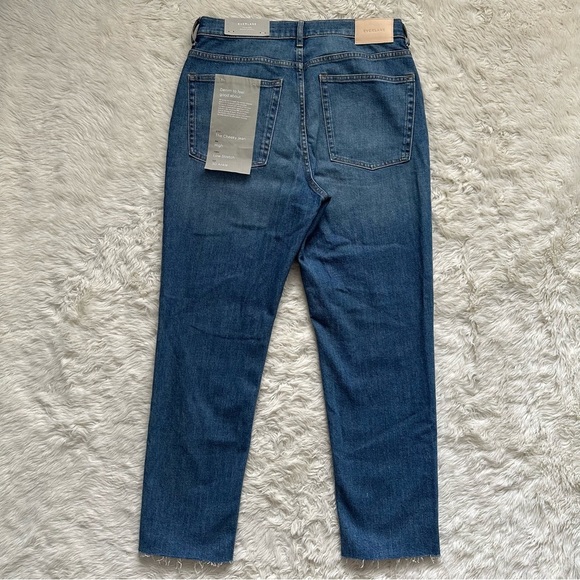 Everlane Jeans The Cheeky Jean High Rise Ankle Raw Hems Blue 30 Crop NWT New - Picture 4 of 12
